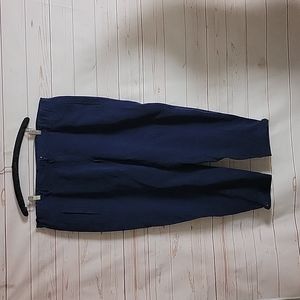 Eileen Fisher Navy Pull On Pants Trousers Casual Minimalist  Size Large